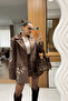 Embroidered Jacket Skirt Suede Set
