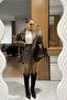 Embroidered Jacket Skirt Suede Set - 5