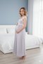 New Season Women's Gray Lace Detailed Summer Special Design 100% Cotton Maternity Nightgown - 4