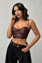 Pulpayet Evening Dress Bustier - Dark Brown |   F2063