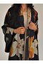 Printed Cardigan Jacket, Fashionable Abaya Robe with Headscarf - 3