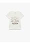 Rabbit Printed Ecru Girls' T-Shirt 6Skg10242Ak