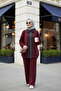 Nordic Selanik- Oversized Suit with Embroidered Detail |   Burgundy - 2