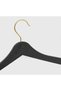 12 Pieces of Wood-Look Plastic Hangers with Yellow Hooks - 2