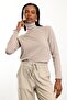 Beige Turtleneck Striped Knitwear 261002