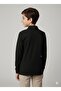 Polo Collar Black Long Sleeve School T-Shirt - 4