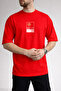 Men's Rising Sun and Sea Wave Red T-Shirt - 2