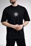 Men's Geometric Star Burst Crew Neck Black T-Shirt - 2