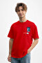 Men's Special Design 100% Cotton Crew Neck Red T-Shirt