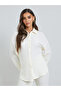 Women Cream Textured Shirt and Trousers Co-Ords - 2