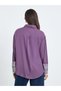 Women Purple Embroidered Cuff Long Sleeve Shirt - 4