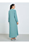 Women Blue Embroidered A-Line Jalabiya - 5