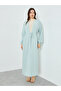 Women Green Waist-Drawstring Kimono Abaya - 3