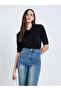 Women Crochet Look Flat Knit Polo T-Shirt