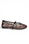 Y726330115 Brown Mesh Pearl Detailed Mesh Women's Ballerinas - 7