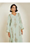Women Green Embroidered A-Line Jalabiya - 2