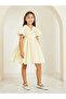 Girls Yellow Pleated Collared Dress with Belt - 2