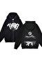 Black Unisex Hooded Zippered Cardigan