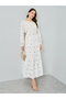 Women Floral Print Tiered Maxi Dress