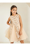 Girls Gold Sequins Sleeveless Dress - 2