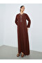 Women Brown Embroidered A-Line Jalabiya - 3