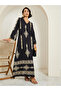Women Black Embroidered A-Line Jalabiya