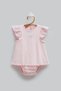 100% Cotton Baby Girl Openwork Gilet Bodysuit Dress Look Snap Fastener Bodysuit