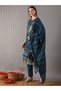 Women Teal Embroidered Straight Kurta with Pant and Dupatta Set - 2