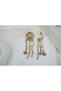 Bkp083 Sun & Moon Figure Hanging Earrings (Length 80 mm) - 3