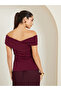 Women Burgundy Off-Shoulder Knit Top - 5