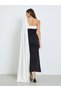 Women Black Cape Detail Mermaid Maxi Dress - 5