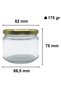 300ml Gold Colored Glass Jars, Set of 24, Transparent and Stylish Design - 2