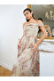 Women Beige Ditsy Print Off Shoulder Maxi Dress - 2