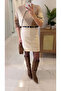 Barles Beige Belted Skirt - 2