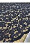 Black Corded Lace Fabric 140 cm Wide |   Embossed Floral Patterned Mesh Lace