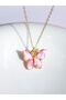 Pink Detailed Butterfly Necklace - 3