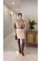 Barles Beige Belted Skirt
