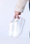 Jeri White Matte Leather Lace-Up Women's Sneakers