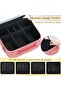 LED Light Makeup Organizer Box with Mirror, Spacious Cosmetic Storage Case with Adjustable Dividers, - 3