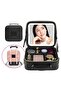 LED Mirror Makeup Storage Case with Touch Button Light, High Capacity Cosmetic Organizer Bag with Re - 7