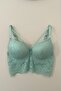 Mint Green Lace Bralette with Underwire Support and Rope Detail - Strappy Push up Bustier Bra - 6