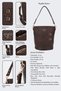 Women's Braided Brown Belt Detailed Bucket Model Hand Shoulder and Crossbody Bag Carla - 8