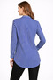 Women's Oversized Blue and White Striped Long Sleeve Shirt – Buttoned Front – Stylish – Viscose - 2