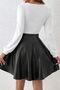 Women's Leather Skirt Dress - 3