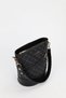 Women's Monogram Black Belt Detailed Bucket Model Shoulder and Crossbody Bag Carla - 4