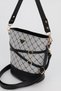 Women's Monogram Gray Belt Detailed Bucket Model Hand Shoulder and Crossbody Bag Carla - 6