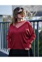Women's Tulle Detailed Collar Front and Back V-Neck Mercerized Spring Summer Blouse - 3