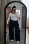 Women's Plus Size Baggy Jean Pants - Black