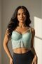 Mint Green Lace Bralette with Underwire Support and Rope Detail - Strappy Push up Bustier Bra - 5