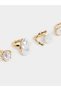 Pack of 4 - Gold Tone Faux Pearl Rings - 3